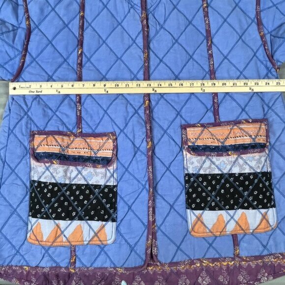 NWT Free People Jacket Womens Large Winnie Quilted Dutch Boho Patchwork Pockets - Picture 10 of 13